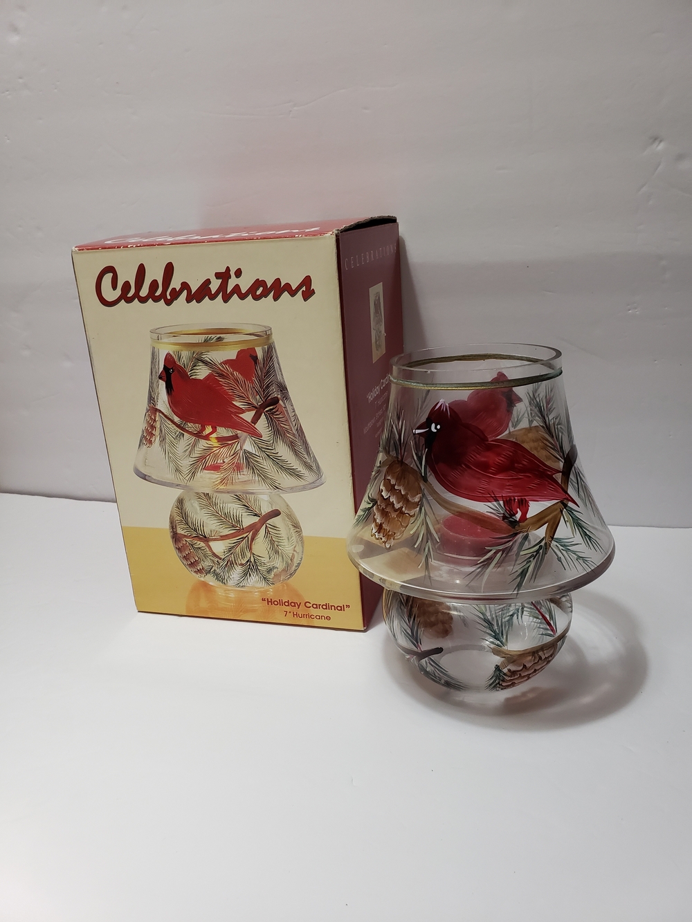NEW! CELEBRATIONS **Holiday Cardinal** Hurricane 7"